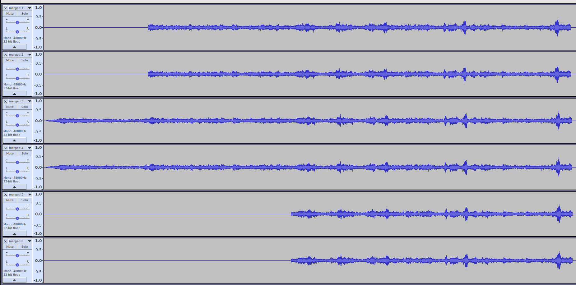 aligned tracks